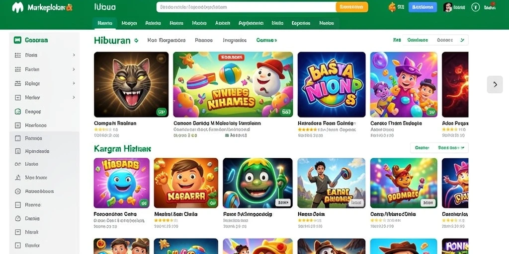 Screenshot memperlihatkan variasi tema slot yang tersedia.