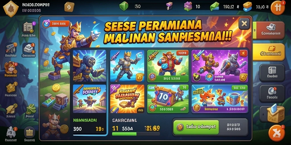 Berbagai pilihan tema permainan slot.
